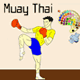 Jouer   Coloriage de Muay Thai